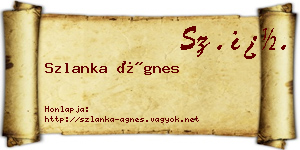 Szlanka Ágnes névjegykártya