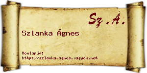 Szlanka Ágnes névjegykártya