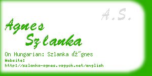 agnes szlanka business card